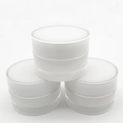 China Personal Skin Care Packaging Luxury Round Clear White Color Cream Container Custom Acrylic Jar With Pattern Cap 30g 50g 100g for sale