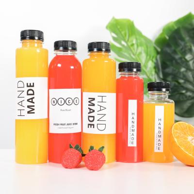 China Beveragr/wholesale disposable juice bottle pet food juice bottle pla good quality low price juice/milk round juice plastic bottle for sale