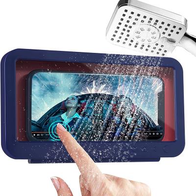 China Adjustable Shower Phone Holder With Bracket Waterproof Older Bathroom Phone Mount Speaker Wall Phone for sale