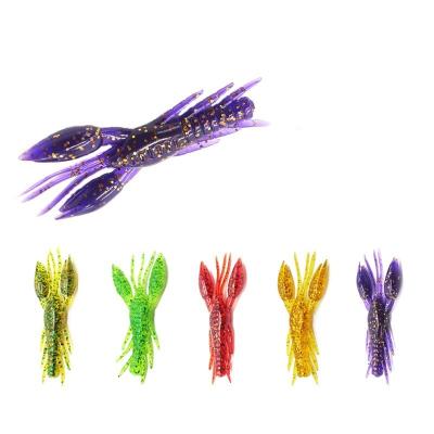 China PVC Colead Wholesale 4pcs/lot Soft Shrimp Fishing Lure 75mm 5.5g Jig In Stock Freshwater Shrimp Soft Bait Artificial for sale