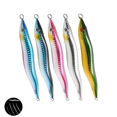 China Lead New design 130g 160g 180g Luminous S Shape Casting Jigging Sinking Vertical Slow Jigs Tuna fishing lure for sale