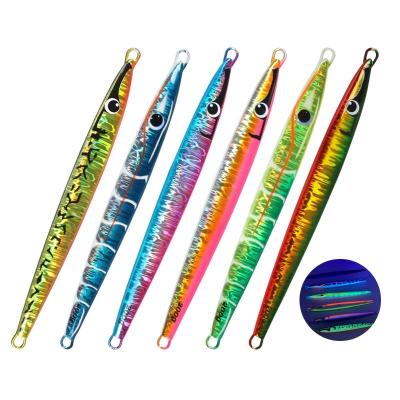 China Lead New Deep Sea Fishing Sinking Slow Jig 160g 200g Peche Jigs Luminous and UV Lead Jigs for sale