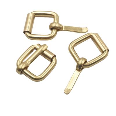 China Eco - Friendly Custom Roll Pin Buckles For Leather Accessories Metal Brass Color for sale