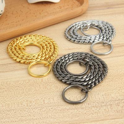 China Stocked Pet Collar Gold Walk Dog Chain Training Collar Snake Chain For Dog for sale