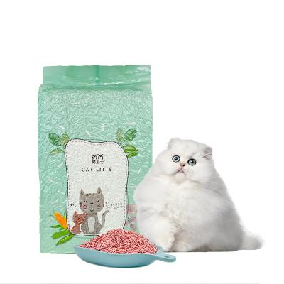 China Flushable Pink Pooling Premium Sand Stocked Bulk Dofu Cat Litter 1.5mm 2.0mm for sale