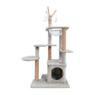 China Stocked Wholesale Cat Tree Nest Toy Multi Level Climbing Treehouses For Cats for sale