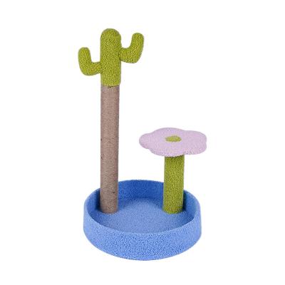 China Hot Selling New Style Mushroom Cat Wooden Tree Pet Tower Stored Interactive Furniture Toys Cat Treehouse for sale