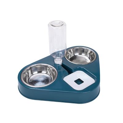 China Stocked Pet Feeder,Smart Pet Water Feeder and Dual Stainless Steel Bowls Smart Pet Feeder for Dogs Cats for sale