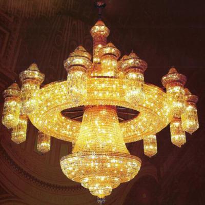 China Large luxury luxurious crystal chandelier lighting crystal light for hotel project chandeliers luminaria lamp for sale