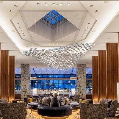 China Luxury Hotel Banquet Lobby Led Large Modern Chandelier Lights Ceiling Crystals Fancy Chandelier for sale