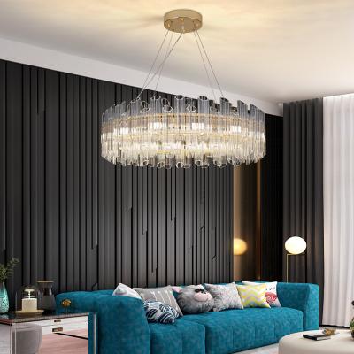 China Hot Sale Modern Round LED Luxury Nordic Glass Chandelier Decorative Ceiling Crystal Chandelier for sale