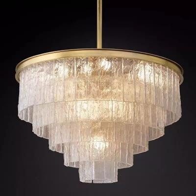 China Nordic wholesale modern metal light luxury three-layer atmosphere low price crystal chandelier for sale