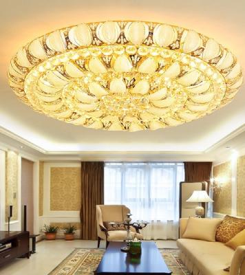 China Simple And Modern Luxury Creative Lotus Round Room Led Crystal Lights for sale