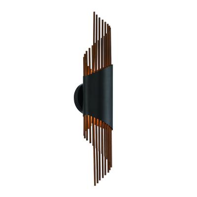 China Modern Hot Sale USA Canada Villa Living Room Hallway Hotel Indoor Project Retro Black Metal Wall Lamp for sale