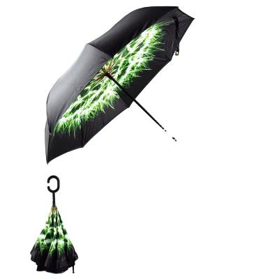 China Hot Sale Double Layer C Handle Waterproof Reverse Folding Umbrella for sale