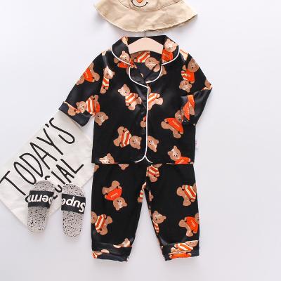 China 2021 New Designer Wholesale Breathable Children Sleepwear Girls Pajamas Breathable Silk Sleepwear for sale