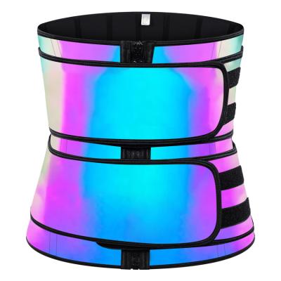 China Wholesale Custom Double Strap Waist Trainers Women Fitness Trimmer Belt Antibacterial Reflective Waist Trainer for sale