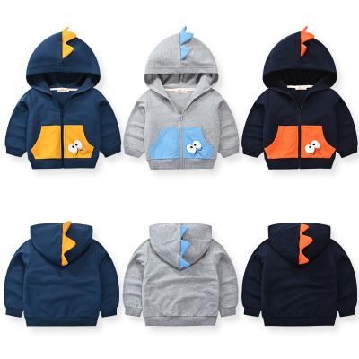 China Baby Boy Anti-Shrink Long Sleeve Dinosaur Hoodies Kids Sweatshirt Toddler Zipper Jacket Boys Hoodie Jackets for sale