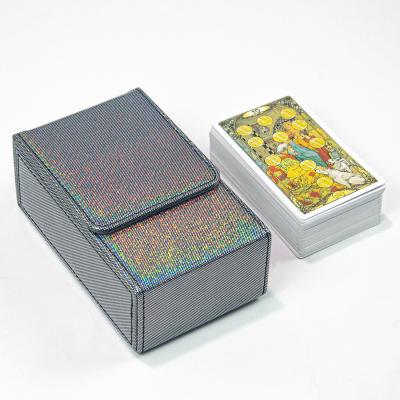 China Custom Fashion Magnet Thickness TPU Football Trading Card Showcase Strong Box Protector Leather Strong Box for sale