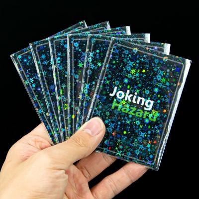 China Custom Small Board Games Holographic Star Protector Sanseking Printed Cards Fashion Laser MTG Kpop Yugioh Card Flashing Soft Sleeves for sale