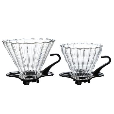 China Viable Pour Over Reusable Coffee Dripper Borosilicate Glass Coffee Filter Coffee Maker V60 for sale