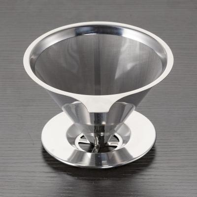 China Sustainable Coffee Filter Holder Reusable Stainless Steel Coffee Filters Flow Device Drip Coffee Baskets for sale