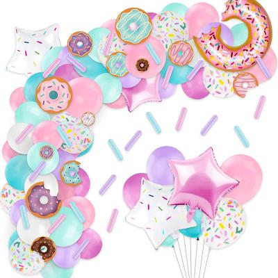 China Party Decoration Donut Balloons Garland Kits Pastel Decoration Balloons Arch for Kids Birthday Party Decoration for sale