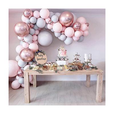 China Romantic Gray Balloon Garland Arch Wedding Party Decoration 169pcs Macaron Rose Kit Balloons Birthday Party Decor for sale