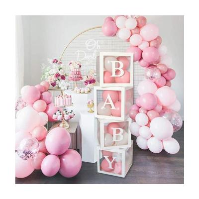 China Fashion Transparent A-Z Letter Name Balloon DIY Box Word Blocks Boy Girl Party Gift Box Wedding Decoration Baby Shower Birthday Party for sale