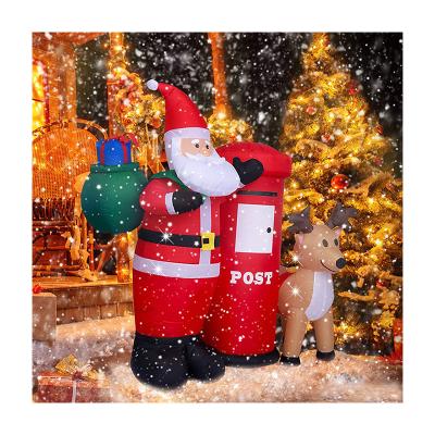 China 2022 Year Holiday Decoratoion New Inflatable Santa Claus Night Light Figure Outdoor Garden 180cm Toys Christmas Party Decorations for sale