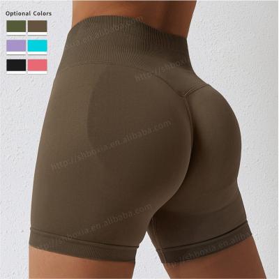 China 2023 New Women Anti-Wrinkle Gym High Waisted Hip Lift Exercise Tight Seamless Pants Fitness Seamless Yoga Shorts Compression Leggings for sale