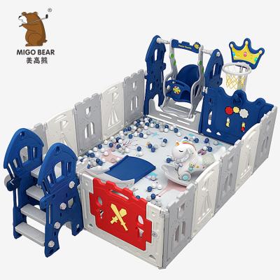 China Plastic Educational Flexible Game Pen Fence Baby Playpens Collapsible Free Combination for sale