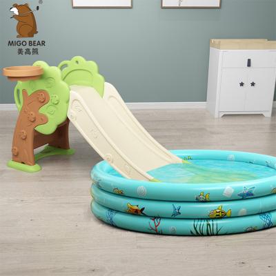 China Commercia Mini Plastic Kids Water Slide 0-8 Years Old With Inflatable Kids Ball Pool for sale