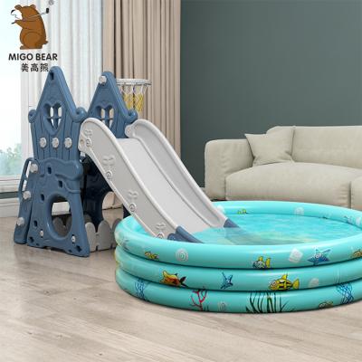 China 0-8years China hot selling small baby plastic water slide pools for home play for sale