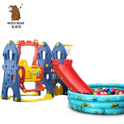 China 0-8 Years Old Cheap Indoor Plastic Kids Slide Swing And Slide Kids Indoor Slide for sale