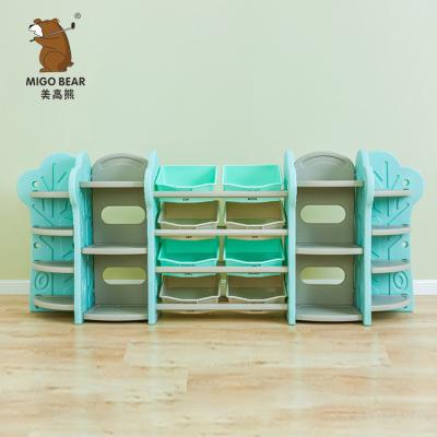 China Modern Children Storage Book Toy Shelf Plastic Material Child Cabinet For Home Use for sale