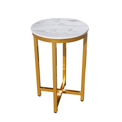 China Durable sintered stone sofa side table gold metal frame with Carrara white color top-16 for sale