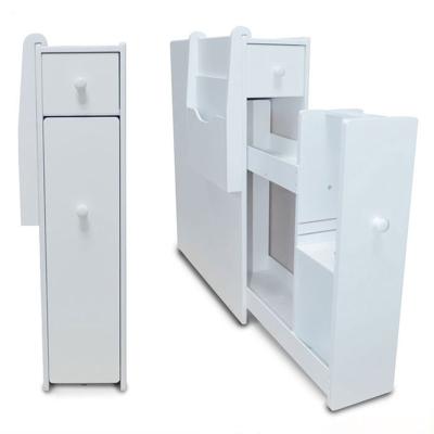 China Cashable Living Room or Bathroom Storage Cabinet Side Cabinet Space Saving Cabinet, White for sale