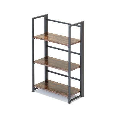 China Home Office Furniture Foldable Floor - Style Three Tier Wooden Shelf Storage Display for sale