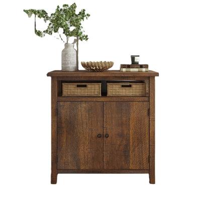 China Contemporary Dining Furniture Drawer Storage Cabinet Sideboard Natural Wood Wicker Cabinet for sale