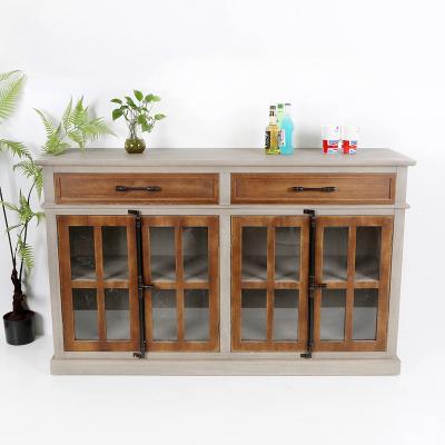 China Large Capacity Glass Door PANEL Cabinet Transparent Display Cabinet Sideboard for sale