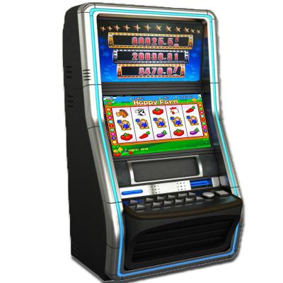 China Hot Sale Multi Metal+acrylic+plastic casino slot machine game HappyFarm casino coin pusher game machine fruit game slot machine for sale