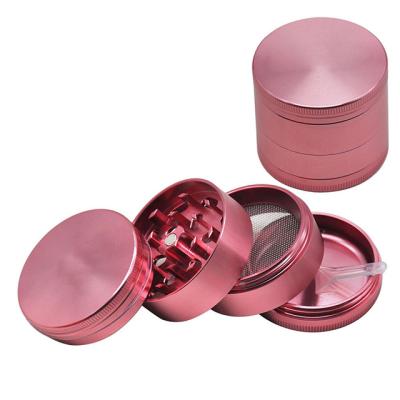 China 2020 New Arrival 50mm Aluminum Pink Minimalist Tobacco Grinder Matte 4part Herb Grinder for sale