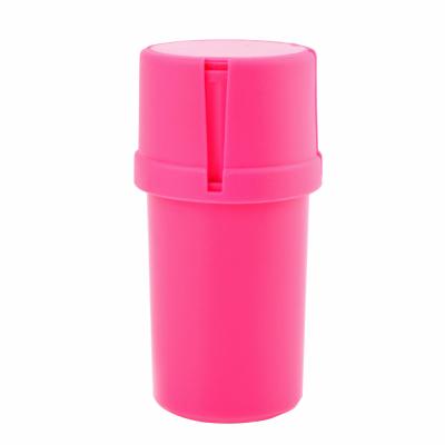 China Medium Size 80ml 100ml Herb Tobacco Dry Wholesale Storage 90mm Plastic Herb Grinder Container For Smoking for sale