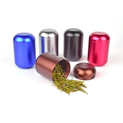 China Other Anodized Sealing Aluminum Pink Storage Containers Airtight Jars With Lids For Herb Tea Spice Tobacco for sale