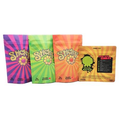 China Custom Logo 3.5 Bags 1oz 14g Kid Zipper Moisture Proof Resealable Edibles Packing 500mg Soft Touch Pack Mylar Medible Bag for sale