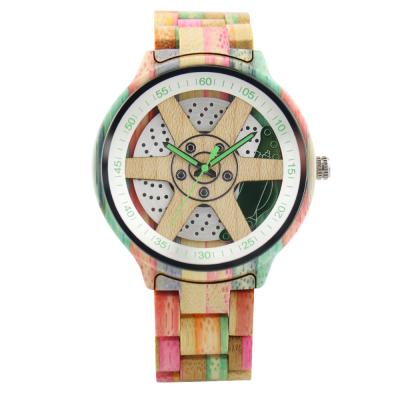 China Fashion Wheel Quartz Watch Man Wooden Watch Japan Imported Movement Watch for sale