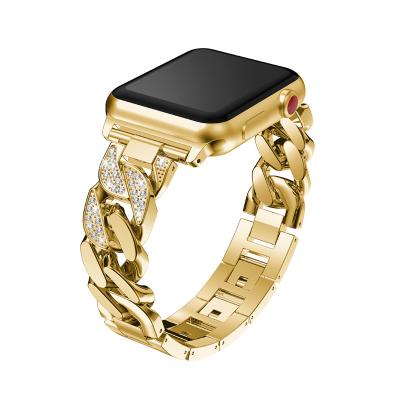 China Fashion \Adjustable Gold Dress Alloy Watch Bands Strap 38Mm 42Mm Popular Luxury Custom Apple Watch Band Strap for sale