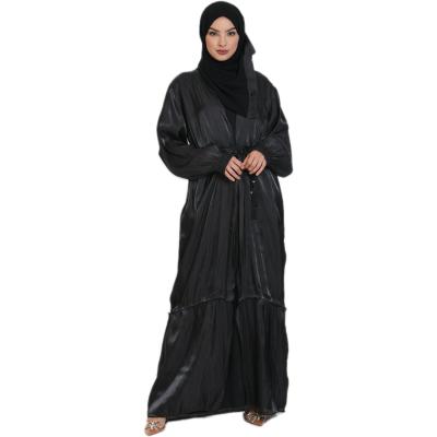 China 2022 Spring New Design Daily Casual Formal Young Women's One-Piece Organza Abaya Muslim Women's Clothing Dubai Arabic Dress for sale