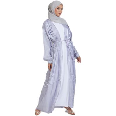 China 2022 New Design Daily Casual Formal Young Women Muslim One Piece Organza Abaya Dubai Clothing Ramadan Prayer Dress for sale